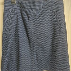 LOFT Navy Textured A-Line Skirt